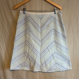 Blue and White Chevron Women's Skirt